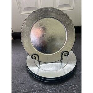 Centurion Collection 13” Silver Charger Plates 4pc Set Serverware Dining Home